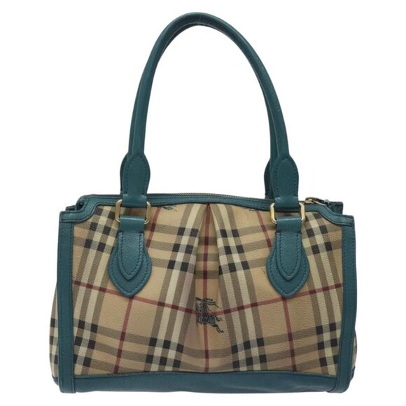 BURBERRY Nova Check Hand Bag PVC Beige Auth 127155 - Picture 3 of 16